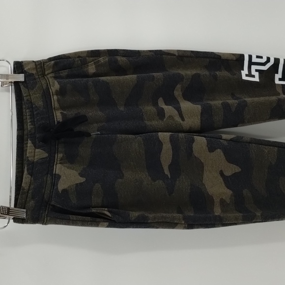 Victoria Secret PINK joggers camo XS fleece lined drawstring elastic waist - Picture 2 of 13